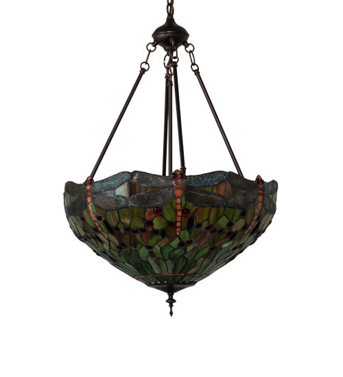 Meyda Tiffany 230915 Three Light Pendant, Mahogany Bronze