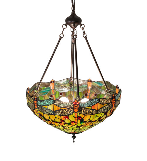 Meyda Tiffany 230915 Three Light Pendant, Mahogany Bronze