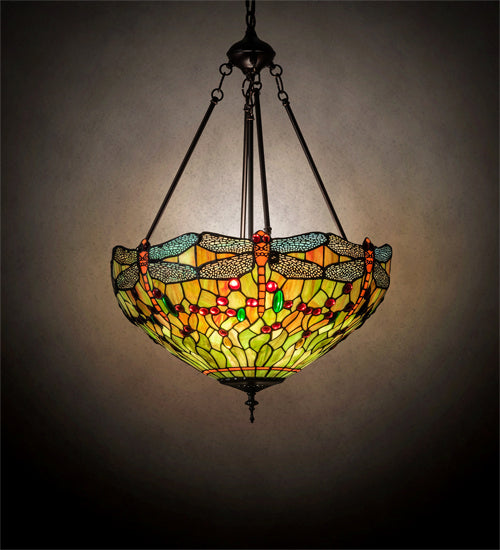 Meyda Tiffany 230915 Three Light Pendant, Mahogany Bronze