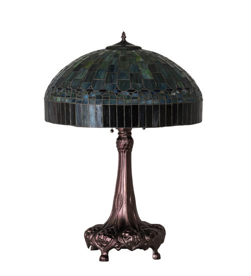 Meyda Tiffany 27825 Three Light Table Lamp, Mahogany Bronze