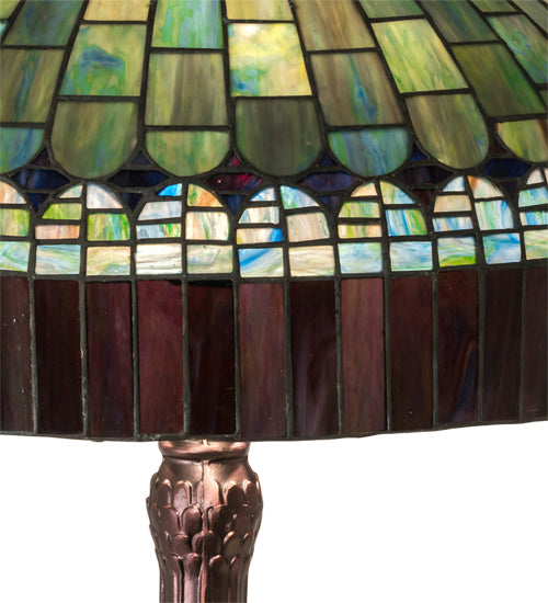 Meyda Tiffany 27825 Three Light Table Lamp, Mahogany Bronze