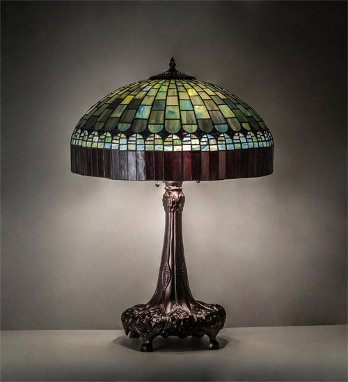Meyda Tiffany 27825 Three Light Table Lamp, Mahogany Bronze