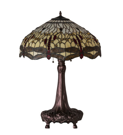 Meyda Tiffany 31664 Three Light Table Lamp, Mahogany Bronze