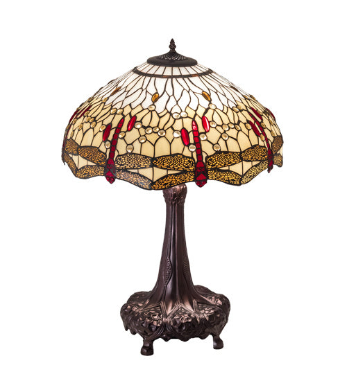Meyda Tiffany 31664 Three Light Table Lamp, Mahogany Bronze