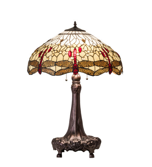 Meyda Tiffany 31664 Three Light Table Lamp, Mahogany Bronze