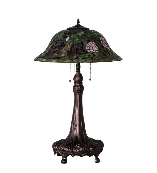 Meyda Tiffany 71388 Three Light Table Lamp, Mahogany Bronze