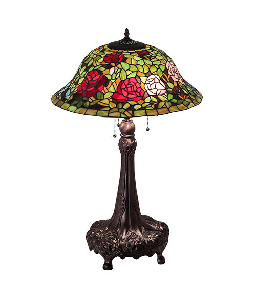 Meyda Tiffany 71388 Three Light Table Lamp, Mahogany Bronze