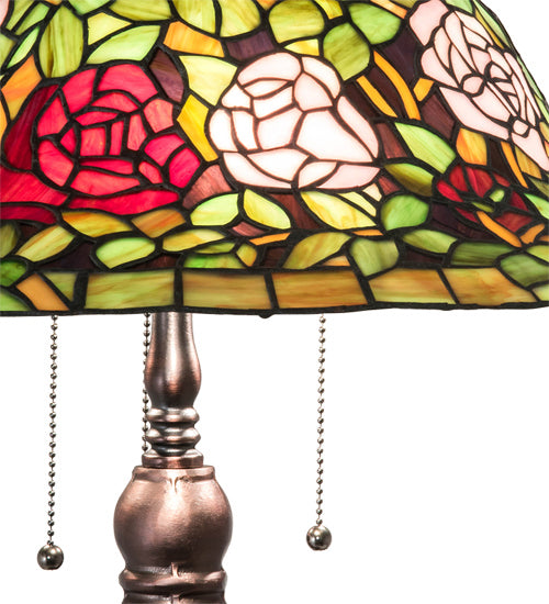 Meyda Tiffany 71388 Three Light Table Lamp, Mahogany Bronze