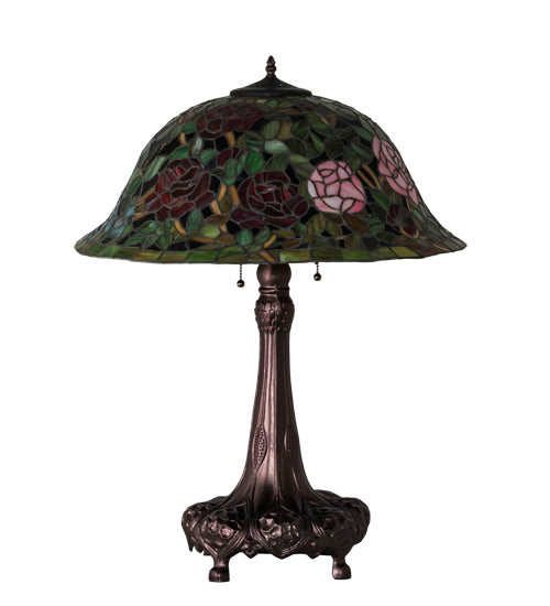 Meyda Tiffany 82452 Three Light Table Lamp, Mahogany Bronze