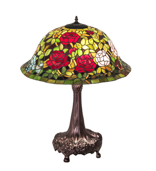Meyda Tiffany 82452 Three Light Table Lamp, Mahogany Bronze