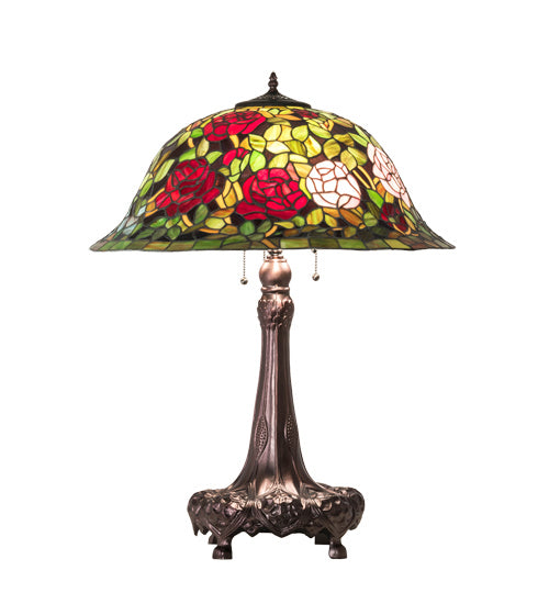 Meyda Tiffany 82452 Three Light Table Lamp, Mahogany Bronze