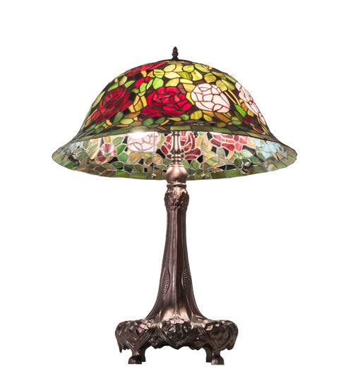 Meyda Tiffany 82452 Three Light Table Lamp, Mahogany Bronze