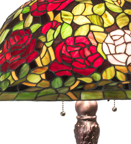 Meyda Tiffany 82452 Three Light Table Lamp, Mahogany Bronze