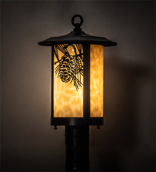 Meyda Tiffany 90592 One Light Post Mount, Craftsman Brown