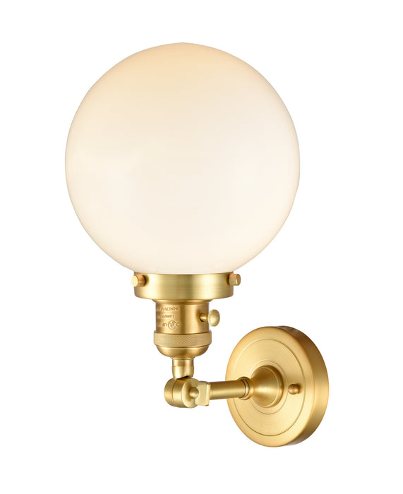 Innovations 203SW-SG-G201-8 One Light Wall Sconce, Satin Gold