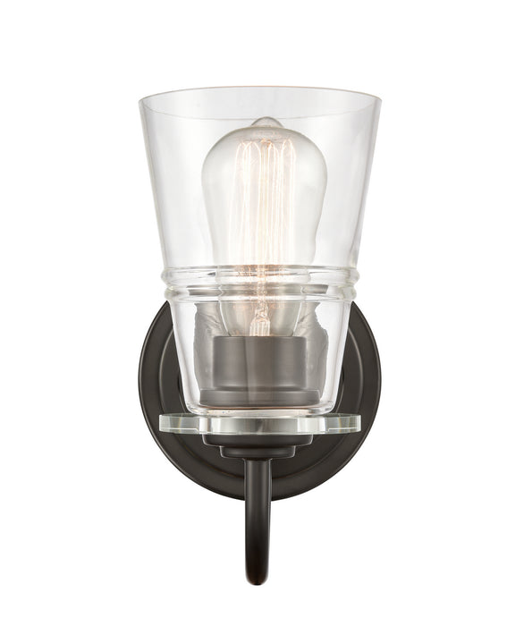 Innovations 421-1W-BK-CL One Light Bath Vanity, Matte Black