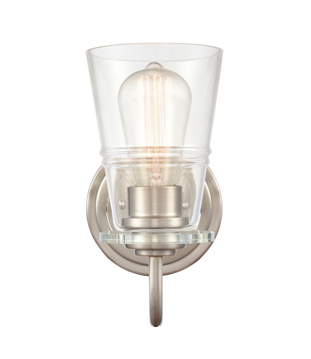 Innovations 421-1W-SN-CL One Light Bath Vanity, Satin Nickel