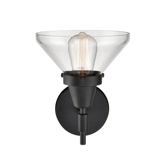 Innovations 447-1W-BK-CL-LED LED Wall Sconce, Matte Black