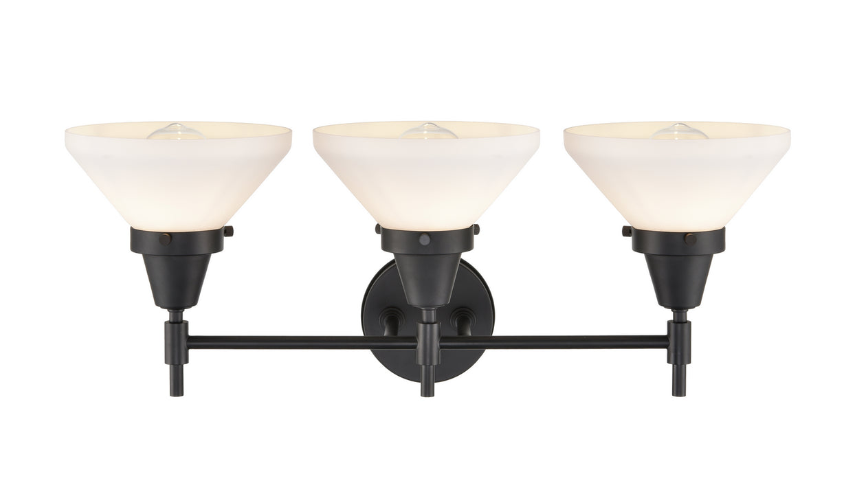 Innovations 447-3W-BK-W-LED LED Bath Vanity, Matte Black