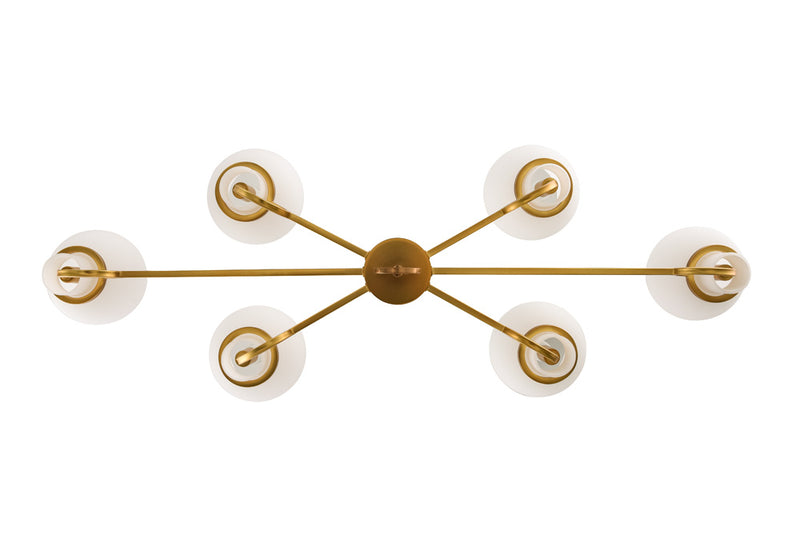 Kalco 513061WB Six Light Island Pendant, Winter Brass