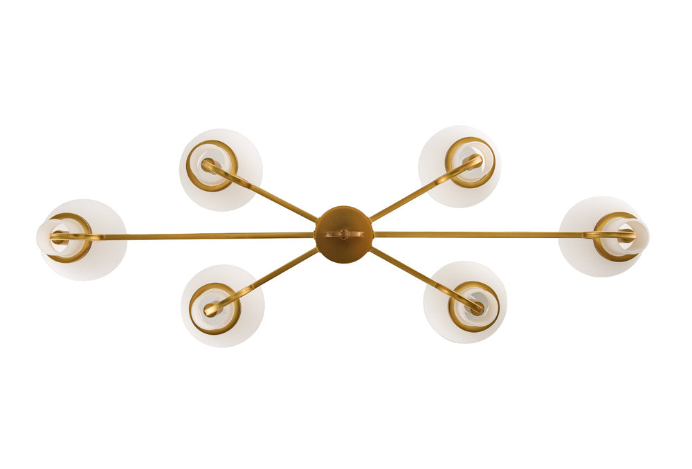 Kalco 513061WB Six Light Island Pendant, Winter Brass