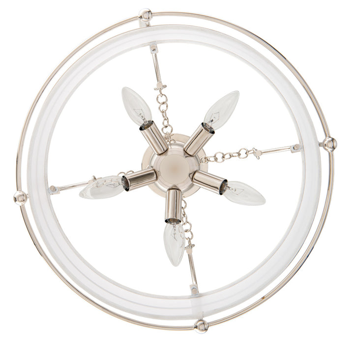 Kalco 513241PN Five Light Convertible Pendant / Semi Flush, Polished Nickel