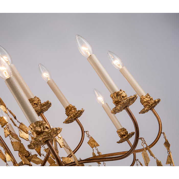 Lucas + McKearn CH1158-15 15 Light Chandelier, Gold Leaf