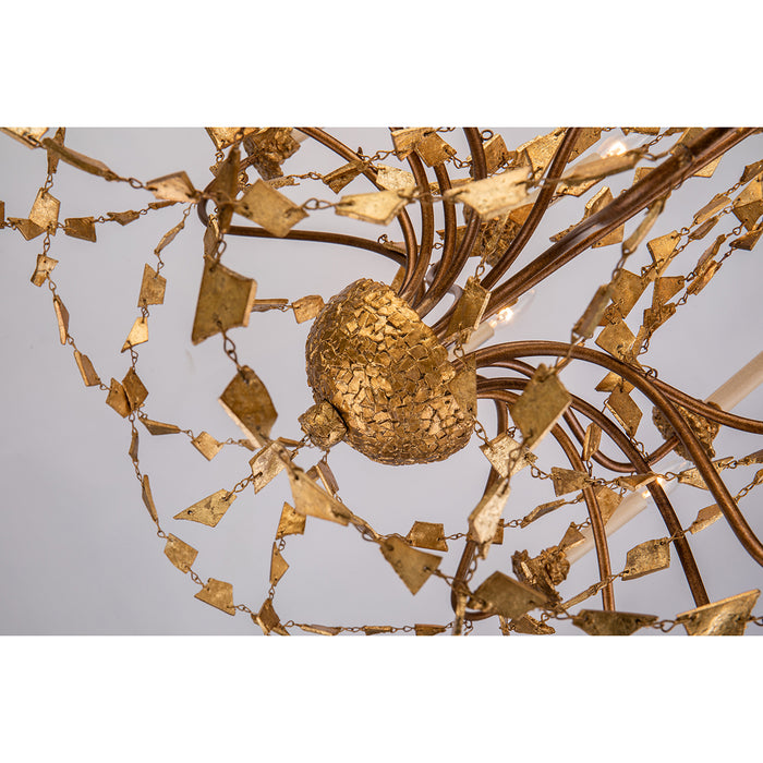 Lucas + McKearn CH1158-15 15 Light Chandelier, Gold Leaf