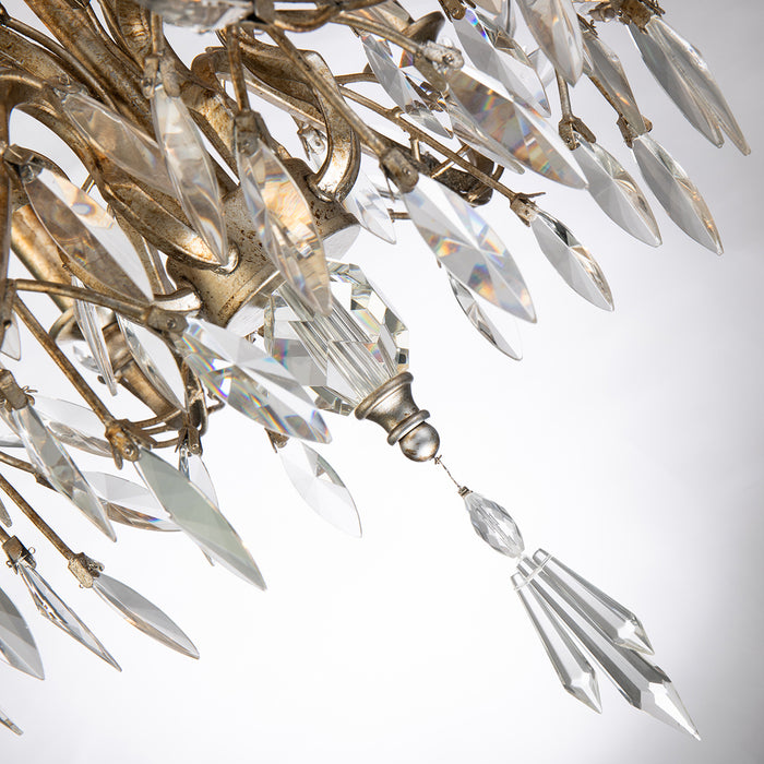 Lucas + McKearn CH6154-12 12 Light Chandelier, Silver W/Antique Glaze