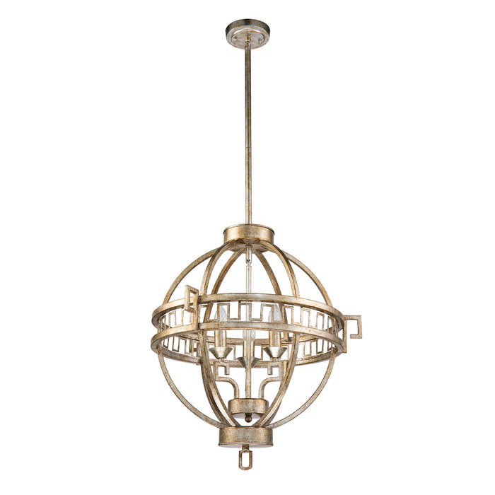 Lucas + McKearn GN/Lemuria/3PA-S Three Light Chandelier, Antique Silver