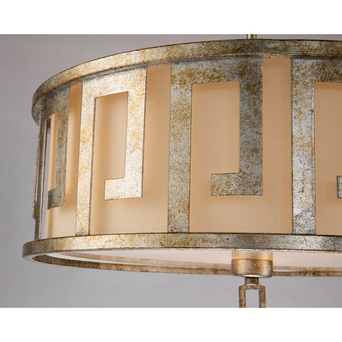 Lucas + McKearn GN/Lemuria/P/L-S Three Light Island Pendant/Semi Flush, Antique Silver