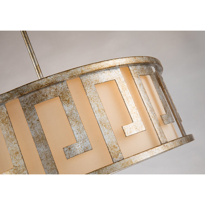 Lucas + McKearn GN/Lemuria/P/L-S Three Light Island Pendant/Semi Flush, Antique Silver