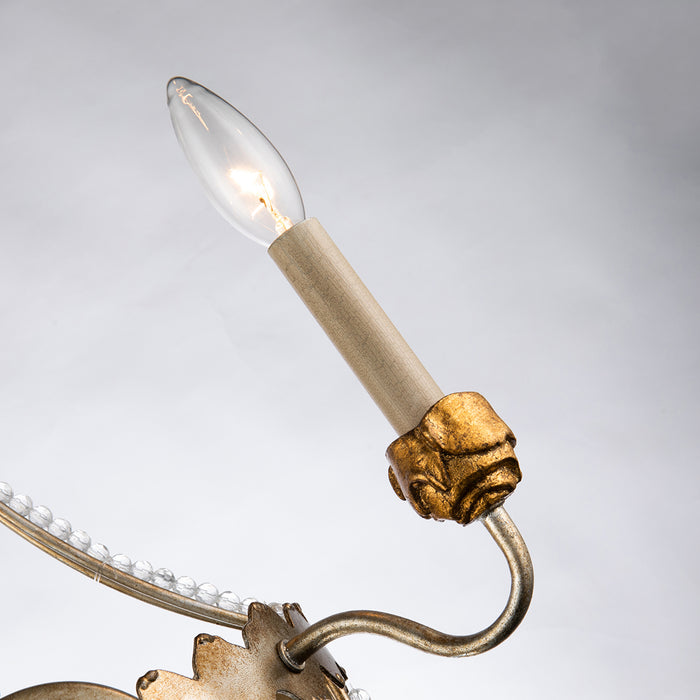 Lucas + McKearn SC1035-2 Two Light Wall Sconce, Distressed Silver/Gold
