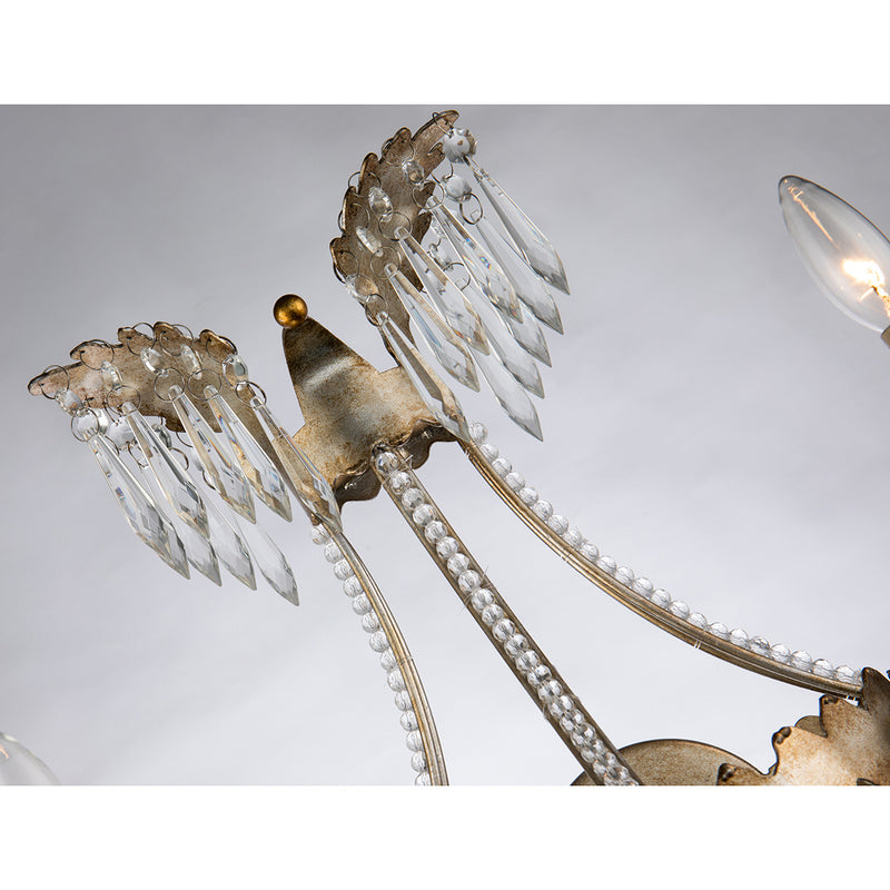 Lucas + McKearn SC1035-2 Two Light Wall Sconce, Distressed Silver/Gold