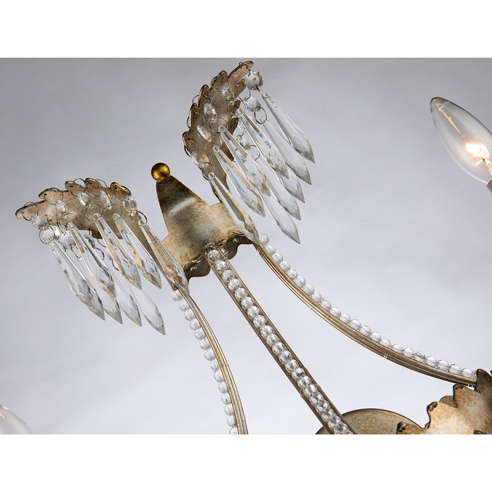Lucas + McKearn SC1035-2 Two Light Wall Sconce, Distressed Silver/Gold