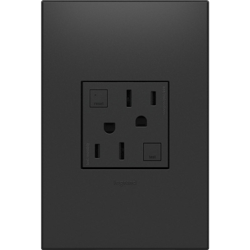Legrand AGFTR2152G4 Duplex Self-Test GFCI Receptacles, Graphite