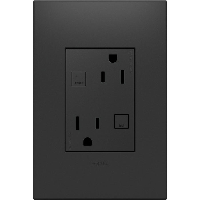 Legrand AGFTR2153G4 Duplex Self-Test GFCI Receptacles, Graphite