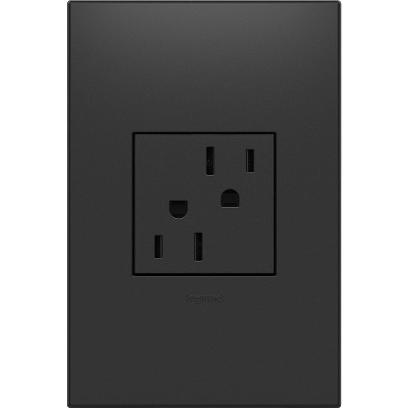 Legrand ARTR152G4 Tamper-Resistant Outlet, Graphite