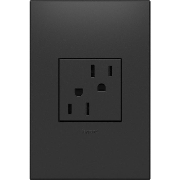 Legrand ARTR152G4 Tamper-Resistant Outlet, Graphite