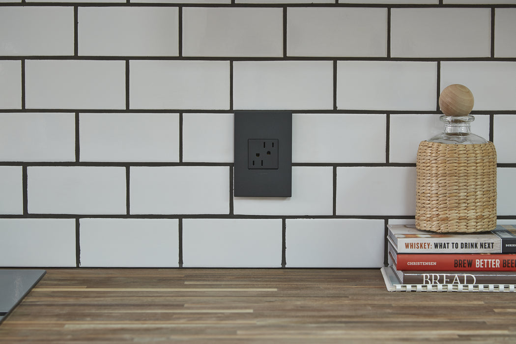 Legrand ARTR152G4 Tamper-Resistant Outlet, Graphite