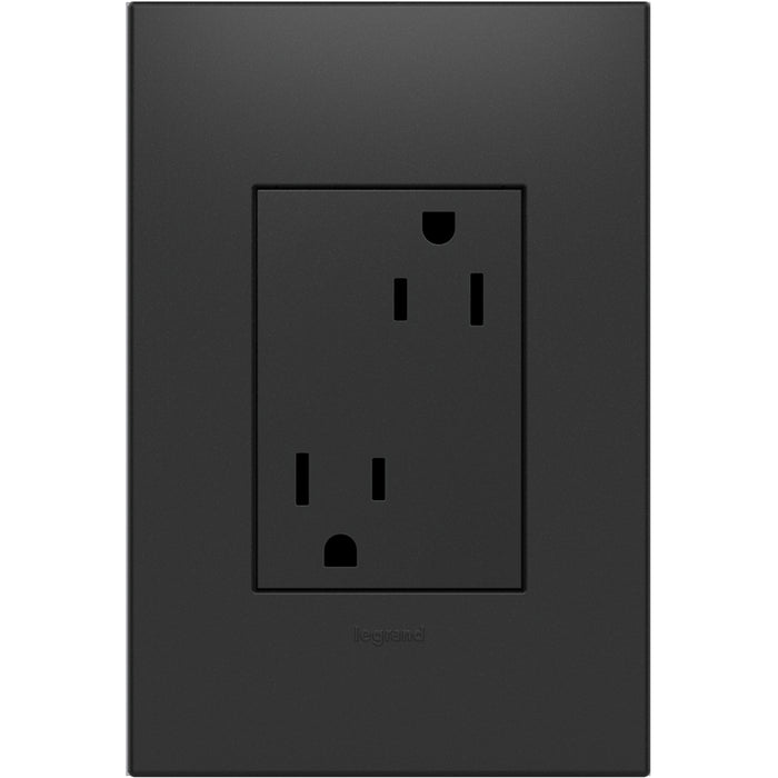 Legrand ARTR153G4 Tamper-Resistant Outlet, Plus Size, Graphite