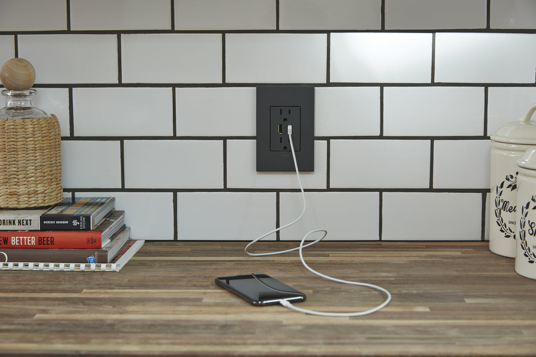 Legrand ARTRUSB153G4 Dual-USB Outlet, Graphite