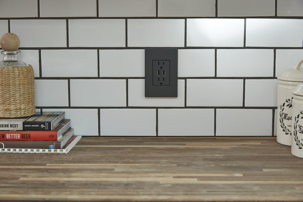 Legrand ARTRUSB153G4 Dual-USB Outlet, Graphite