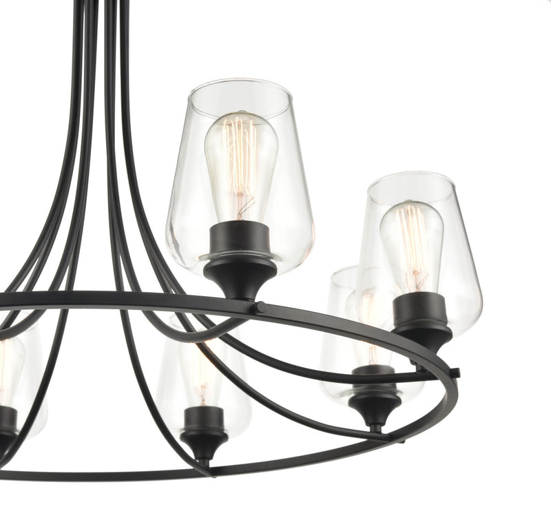 Millennium 9728-MB Eight Light Chandelier, Matte Black