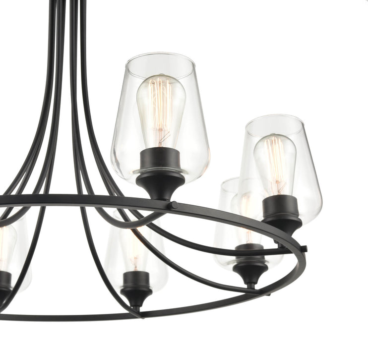 Millennium 9728-MB Eight Light Chandelier, Matte Black