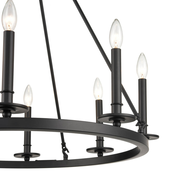 Millennium 46708-MB Eight Light Chandelier, Matte Black