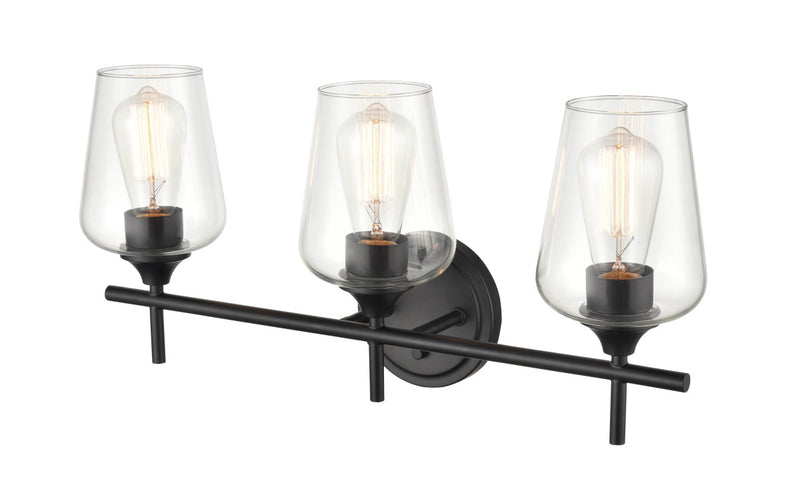Millennium 9703-MB Three Light Vanity, Matte Black