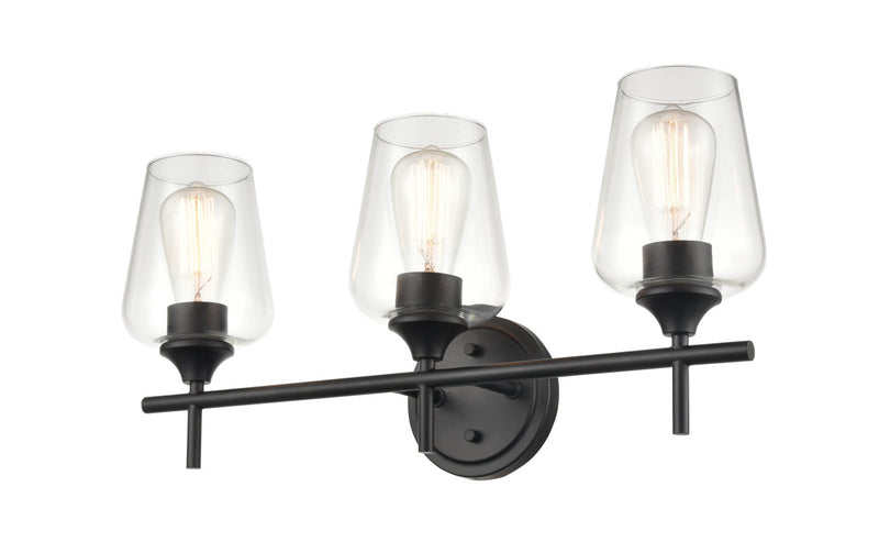Millennium 9703-MB Three Light Vanity, Matte Black