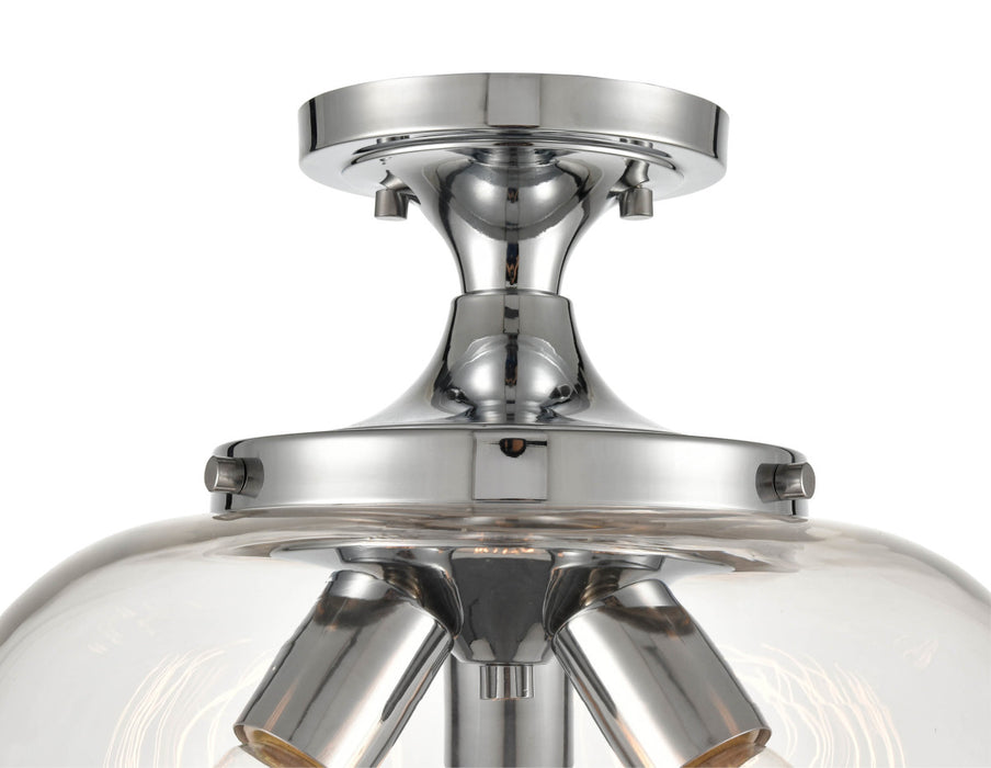 Millennium 9713-CH Three Light Semi-Flush Mount, Chrome