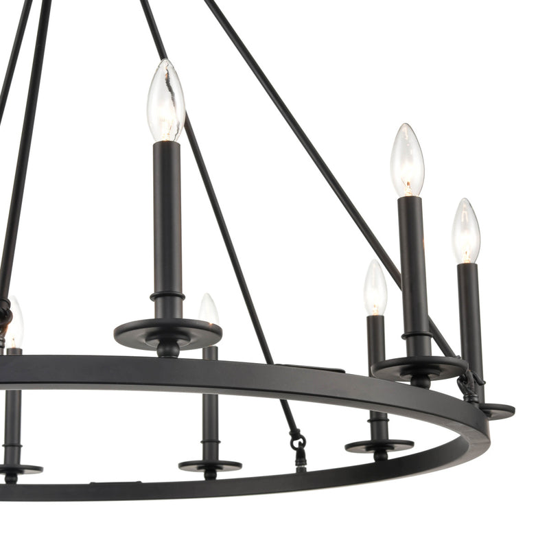 Millennium 46710-MB Ten Light Chandelier, Matte Black